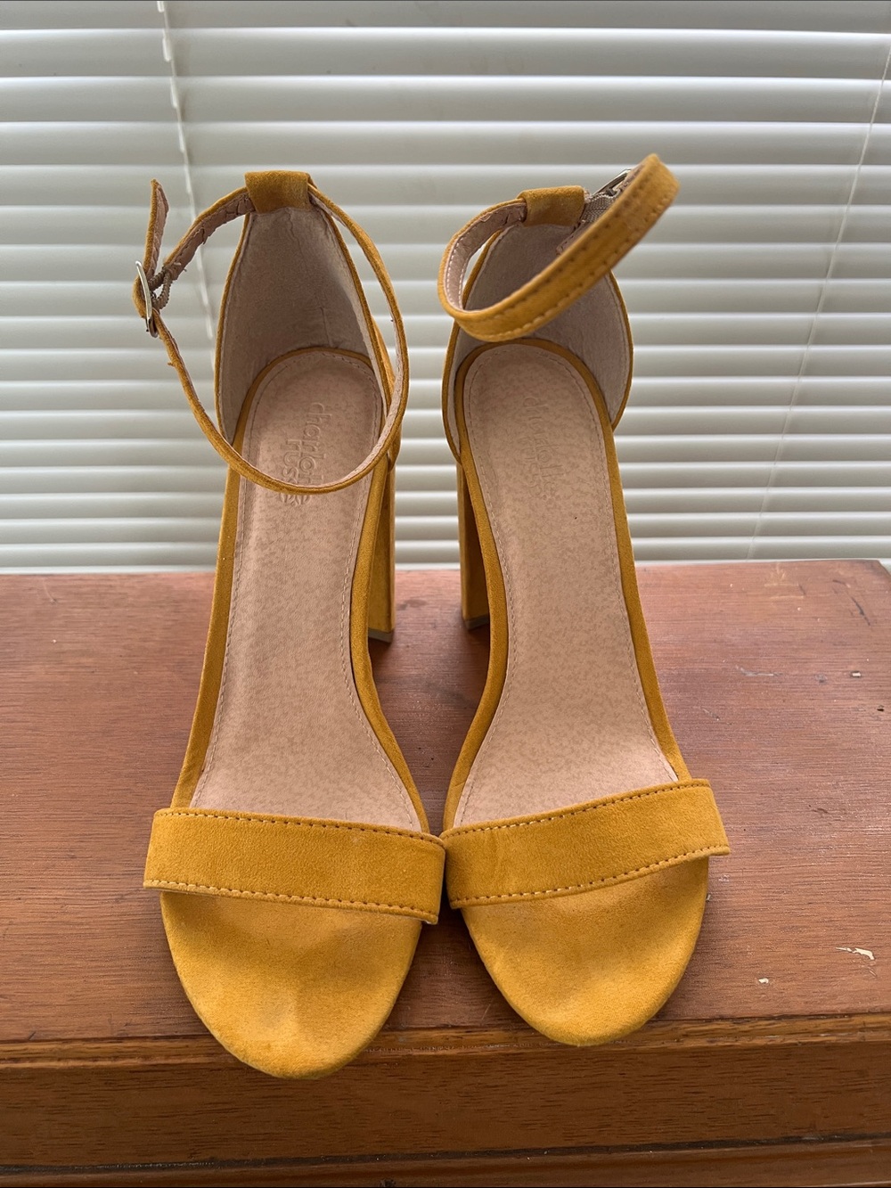 Women’s Mustard Ankle-Strap Heels